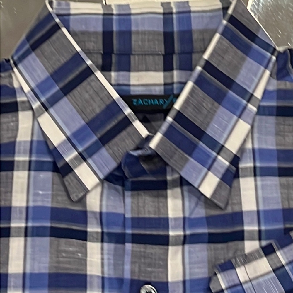 NWOT Zachary Prell plaid short sleeve button down medium